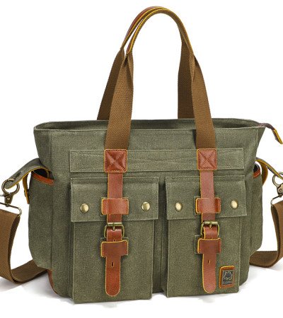 Canvas shoulder bag mens canvas tote bag 15 inch canvas computer bag