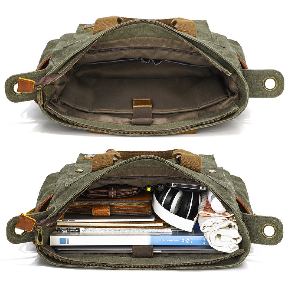 Canvas shoulder bag mens canvas tote bag 15 inch canvas computer bag