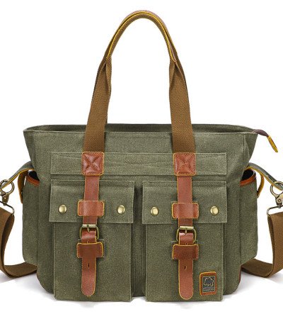 Canvas shoulder bag mens canvas tote bag 15 inch canvas computer bag