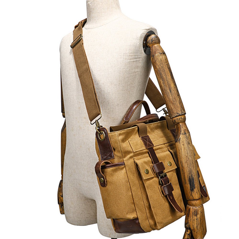 Canvas shoulder bag mens canvas tote bag 15 inch canvas computer bag