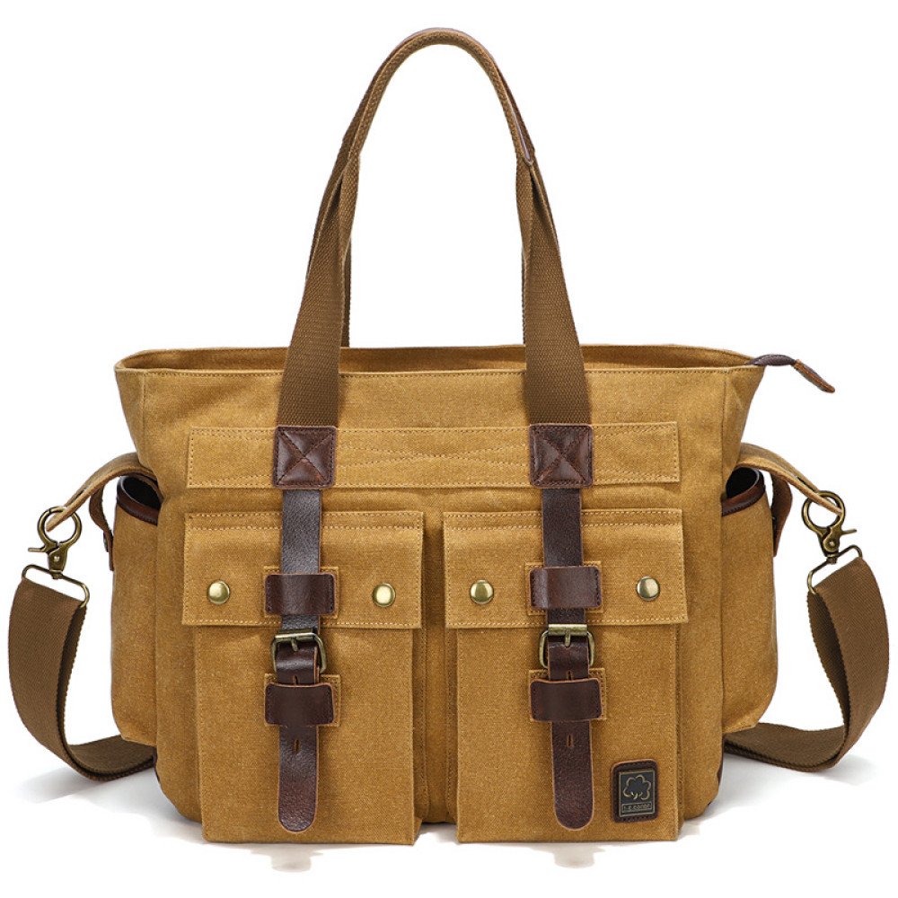 Canvas shoulder bag mens canvas tote bag 15 inch canvas computer bag