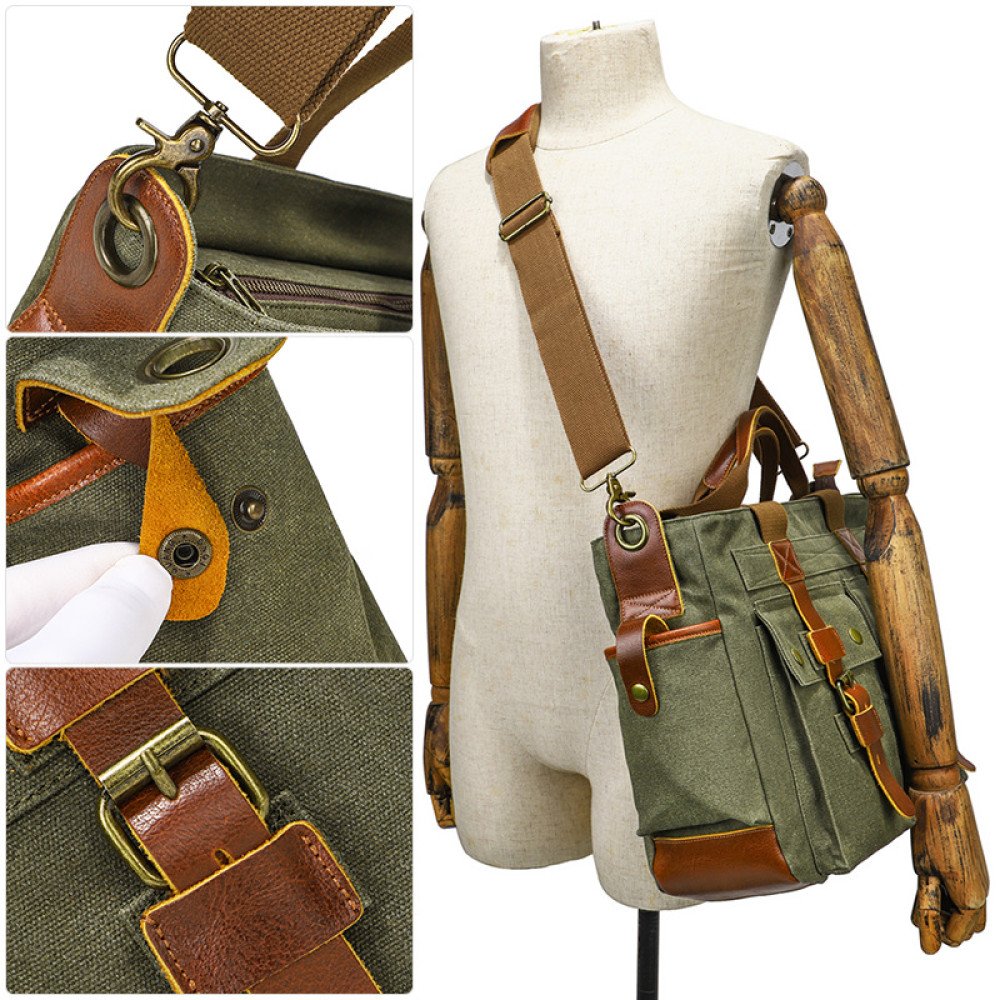 Canvas shoulder bag mens canvas tote bag 15 inch canvas computer bag