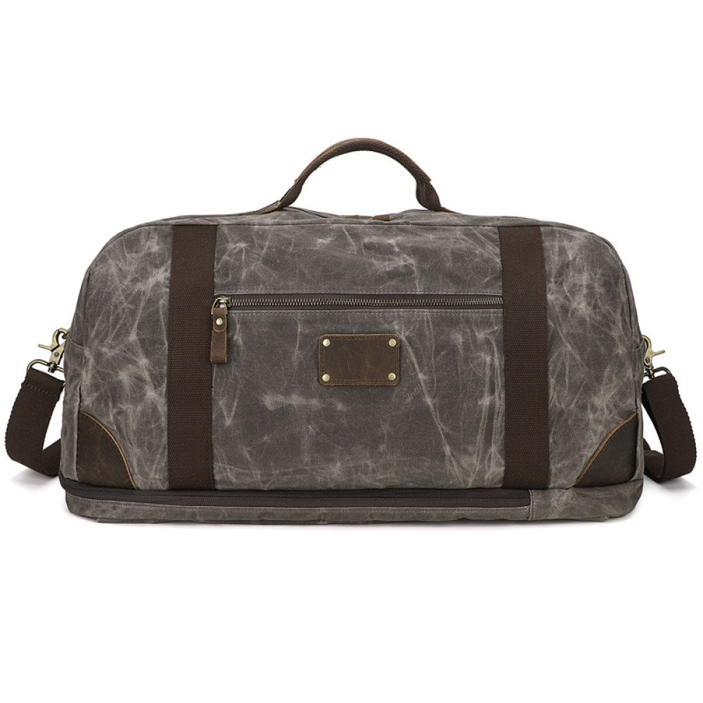 Waxed canvas duffle bag large weekender mens canvas laptop bag 15.6 inch