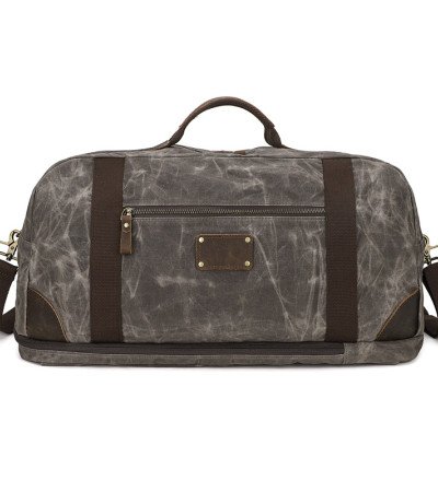Waxed canvas duffle bag large weekender mens canvas laptop bag 15.6 inch