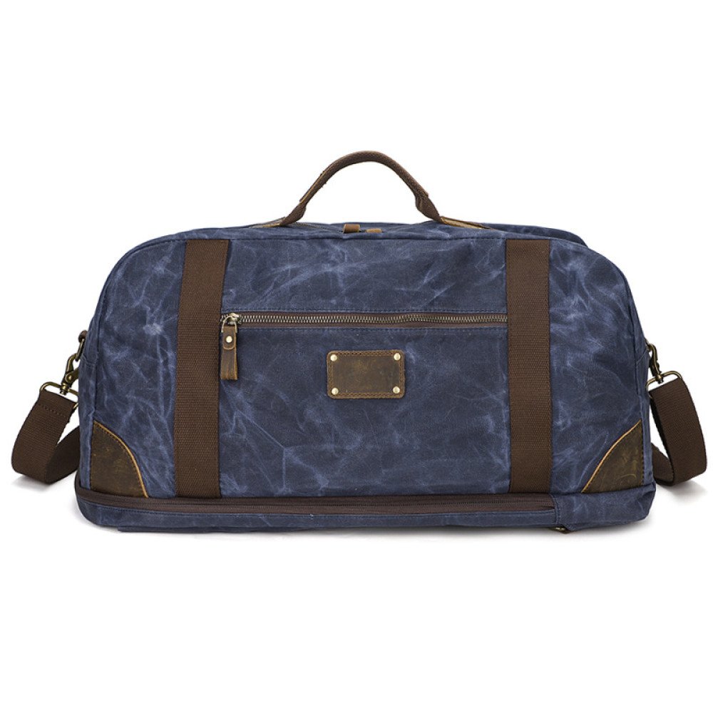 Waxed canvas duffle bag large weekender mens canvas laptop bag 15.6 inch