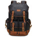 Large canvas backpack mens waxed canvas leather backpack vintage bag laptop 16 inch