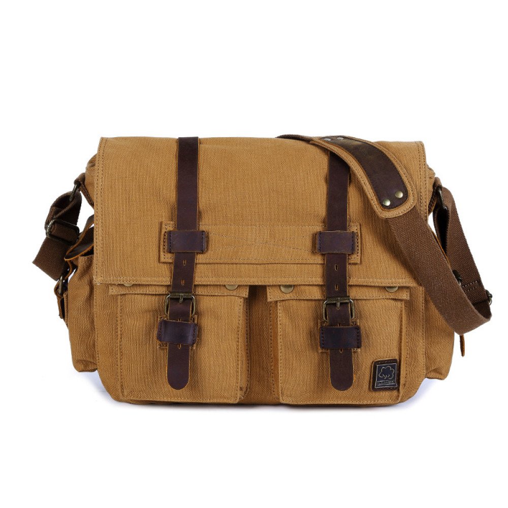Canvas messenger bag men's vintage canvas cross shoulder bag