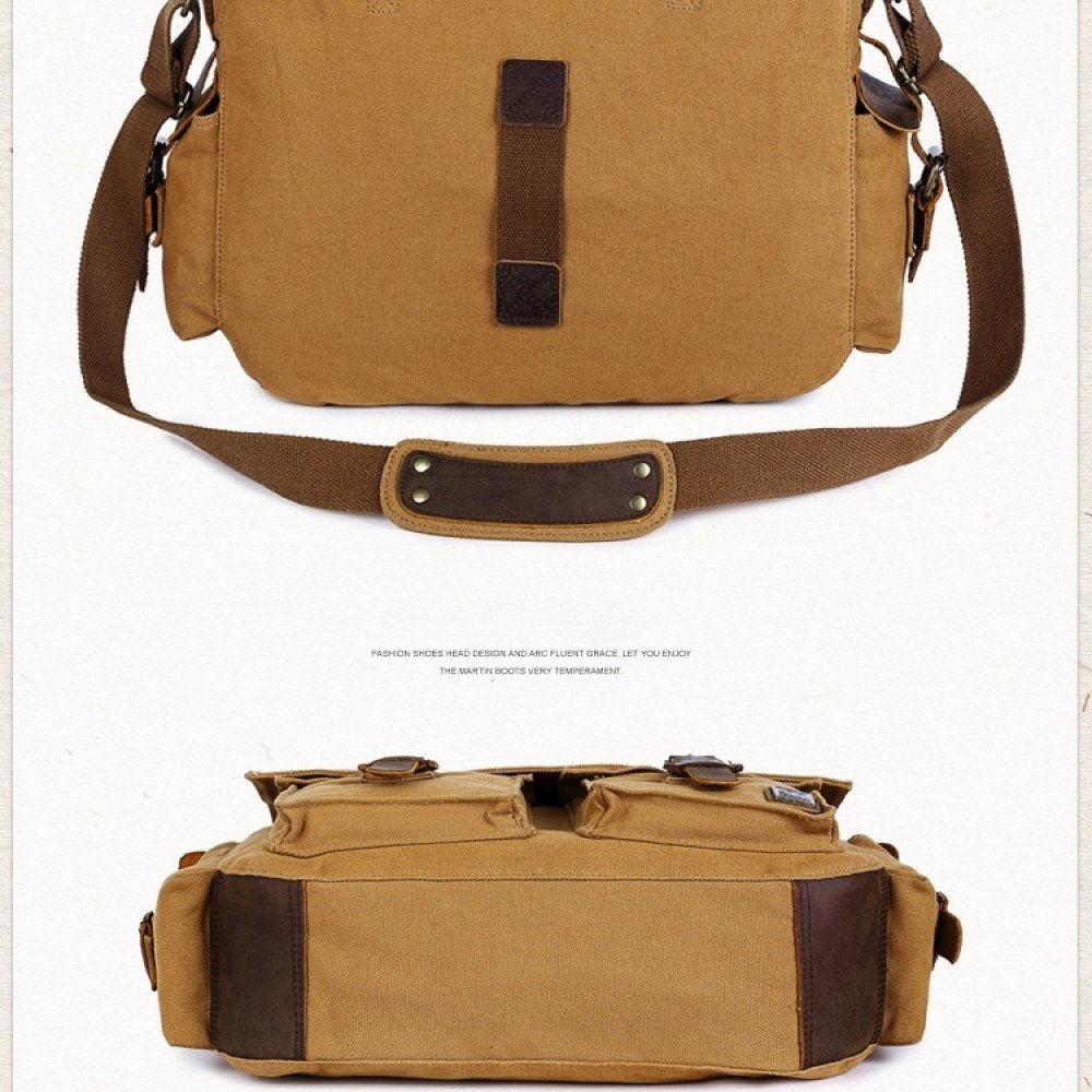 Canvas messenger bag men's vintage canvas cross shoulder bag
