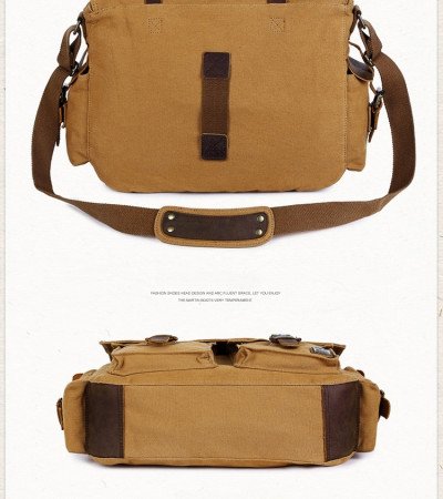 Canvas messenger bag men's vintage canvas cross shoulder bag