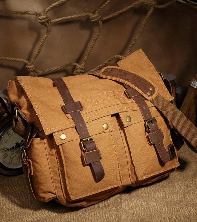 Canvas messenger bag men's vintage canvas cross shoulder bag