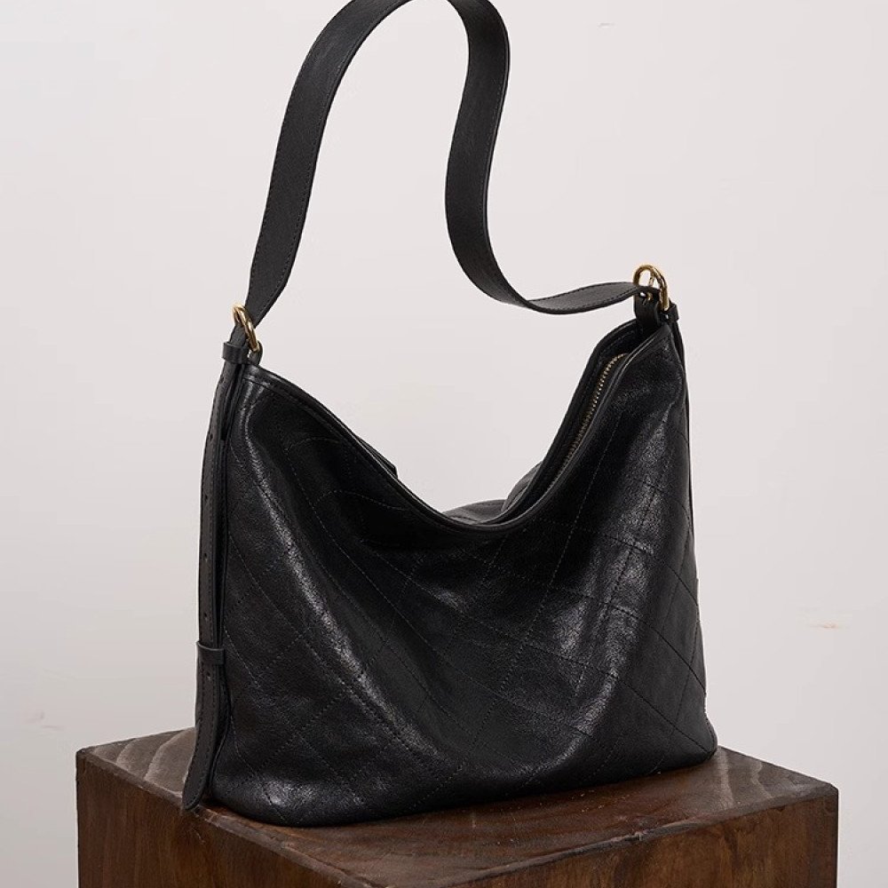 Womens tote leather shoulder bag black handbag