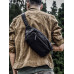 Chest bags for men black belt bag leather bum bag