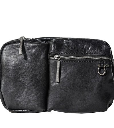 Leather crossbody bag black cross over bag mens