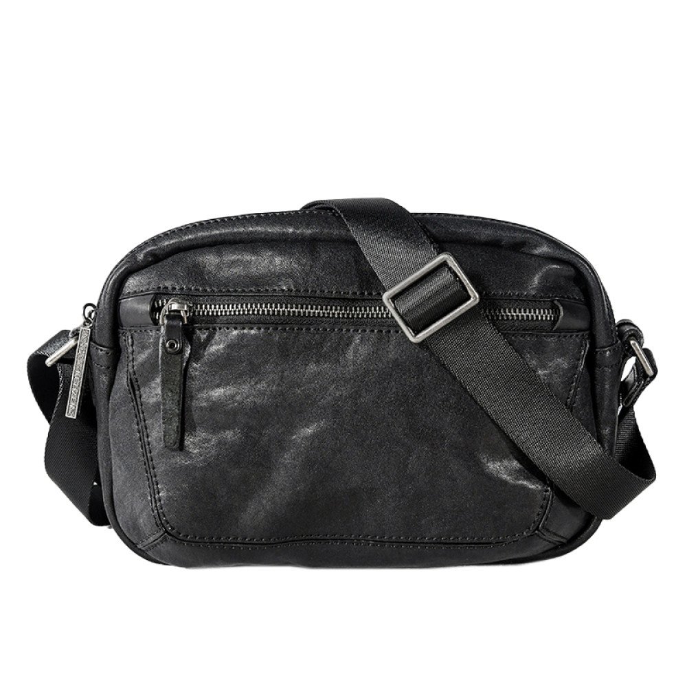 Cross body leather bag purse black messenger bag mens