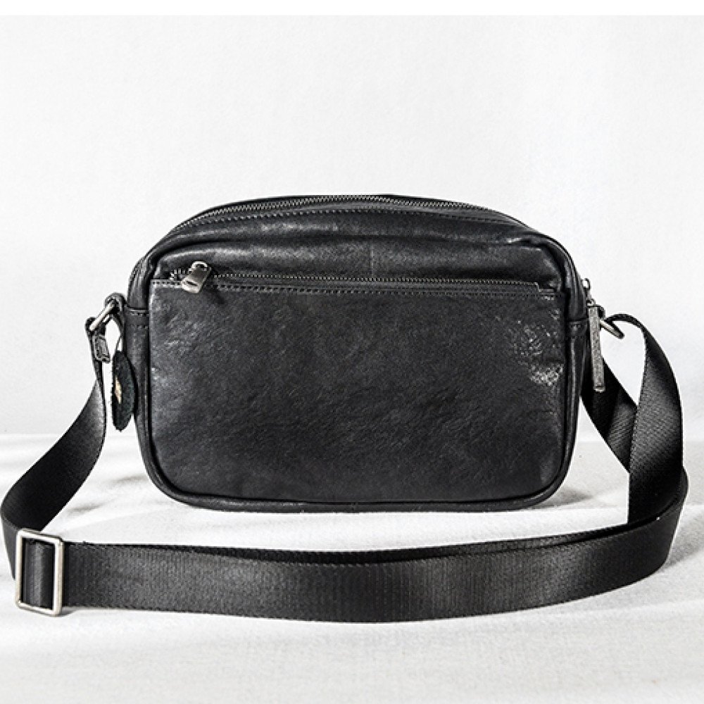 Cross body leather bag purse black messenger bag mens
