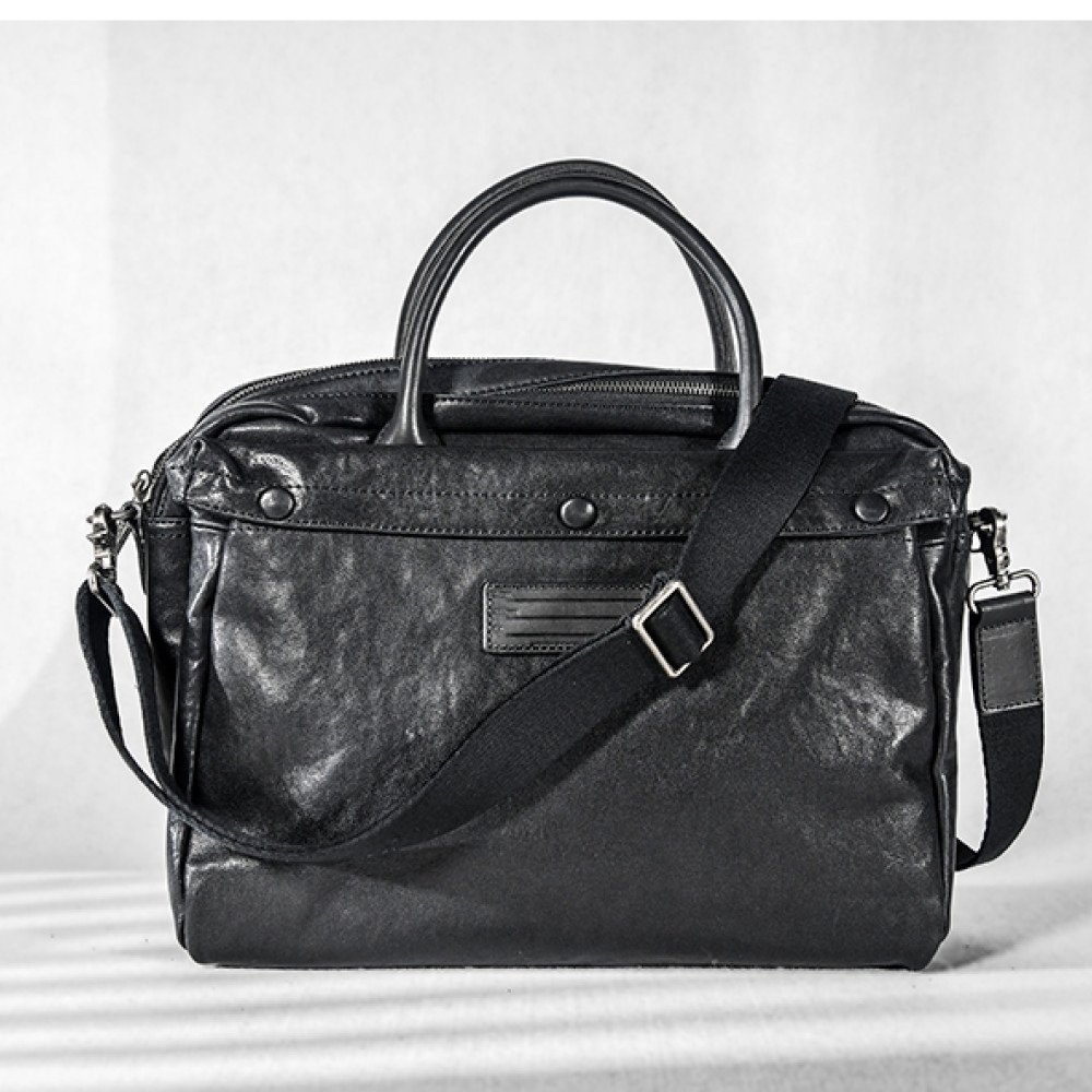 Business leather briefcase black mens briefcase