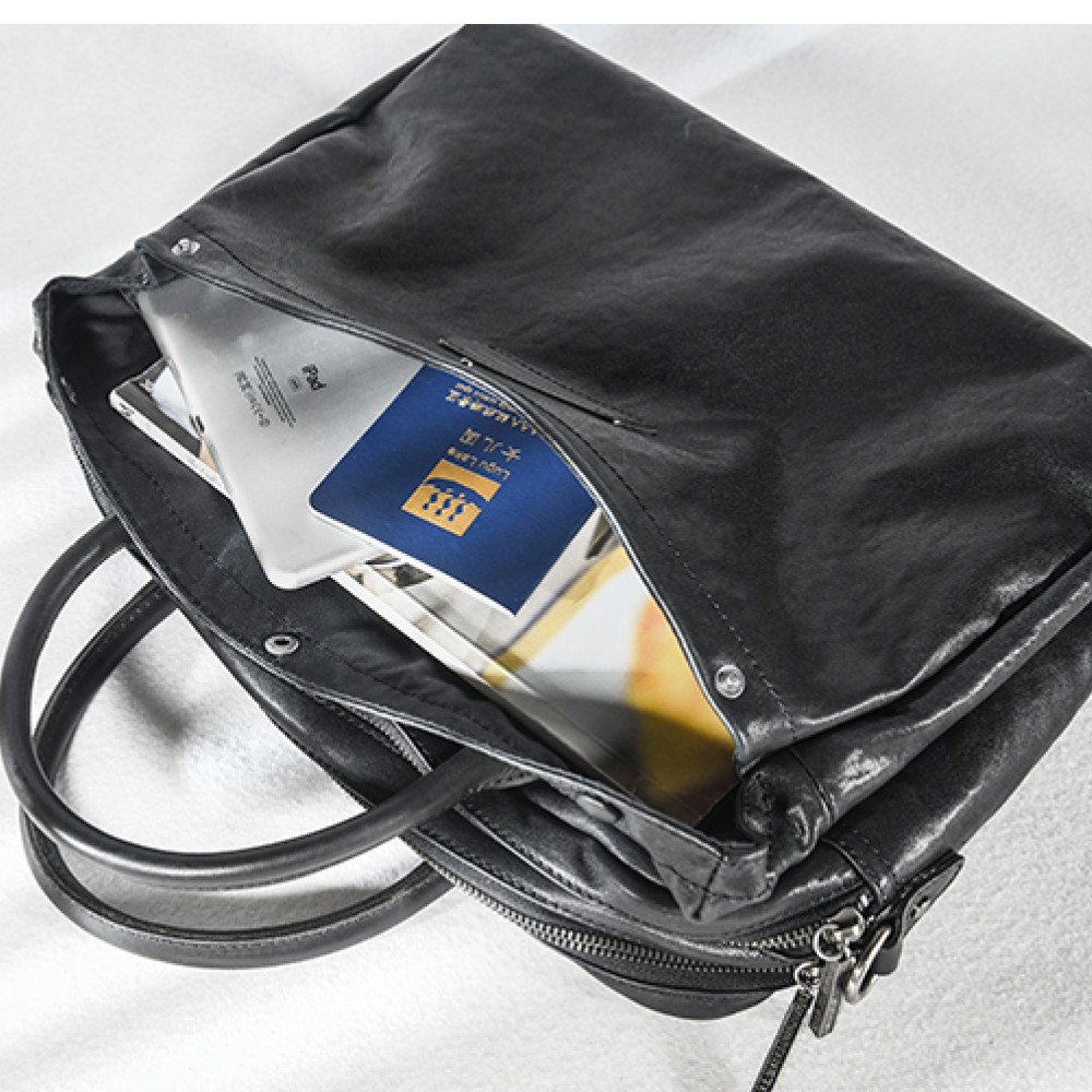 Business leather briefcase black mens briefcase