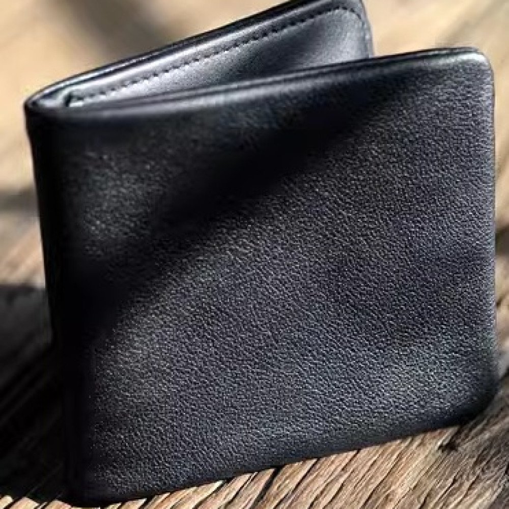 Pocket wallet mens leather money bag black online wallet
