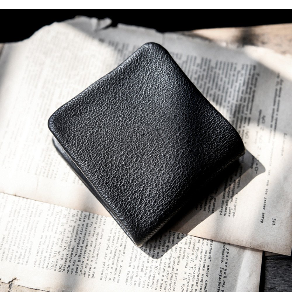 Pocket wallet mens leather money bag black online wallet