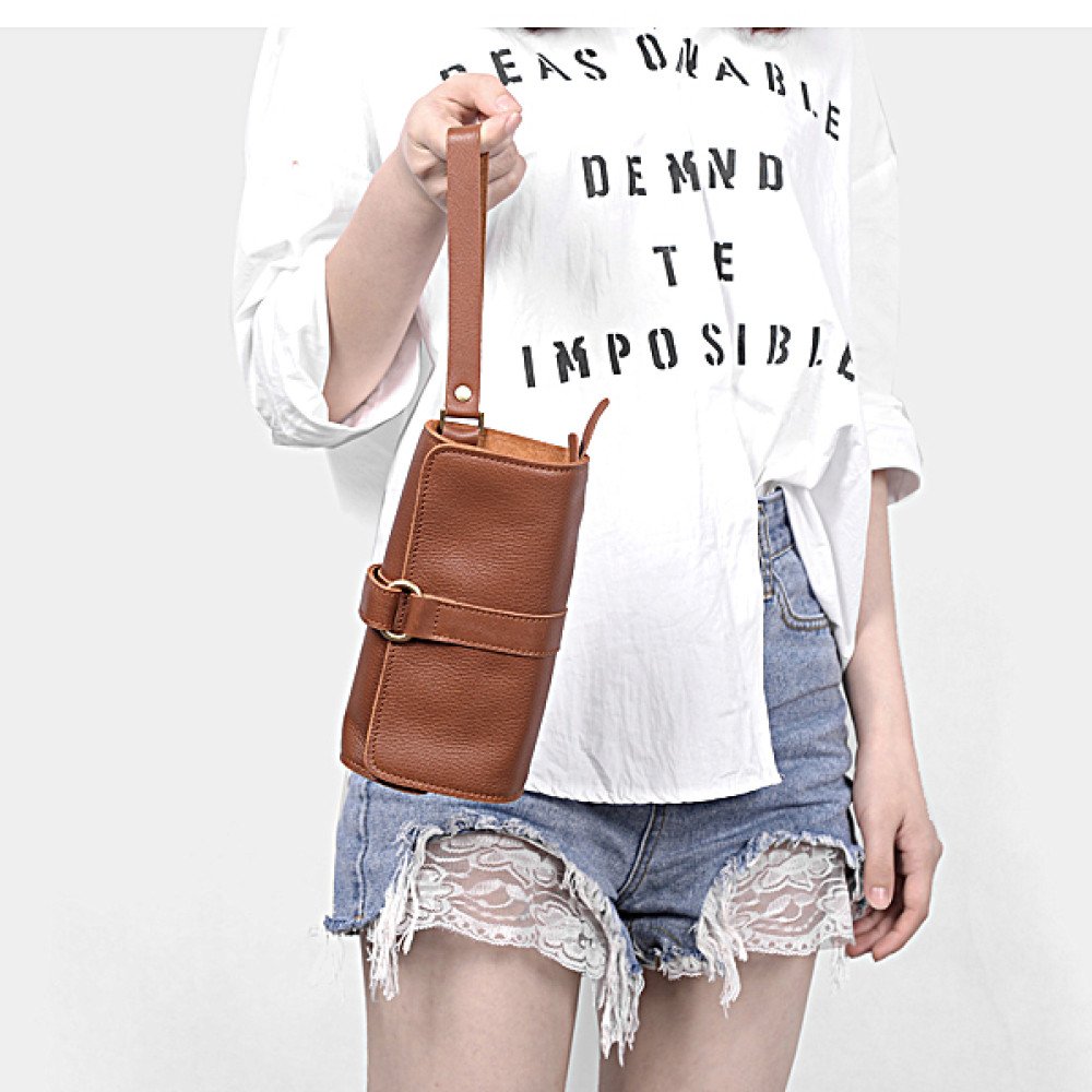 Brown leather clutch foldover clutches for ladies men