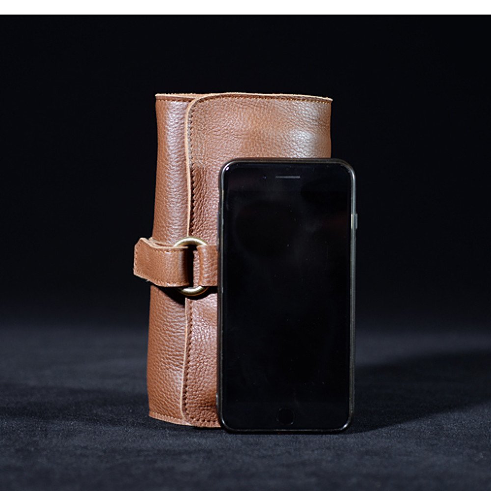 Brown leather clutch foldover clutches for ladies men