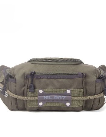 Mens bum bag nylon waist bag bike black army green