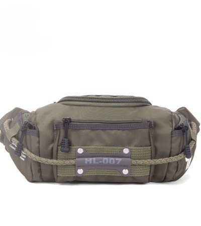 Mens bum bag nylon waist bag bike black army green