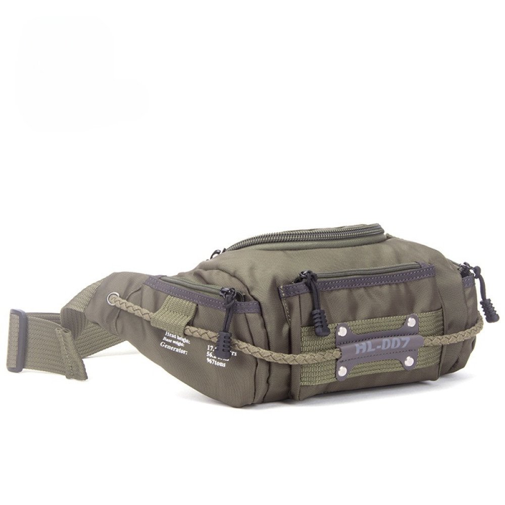 Mens bum bag nylon waist bag bike black army green