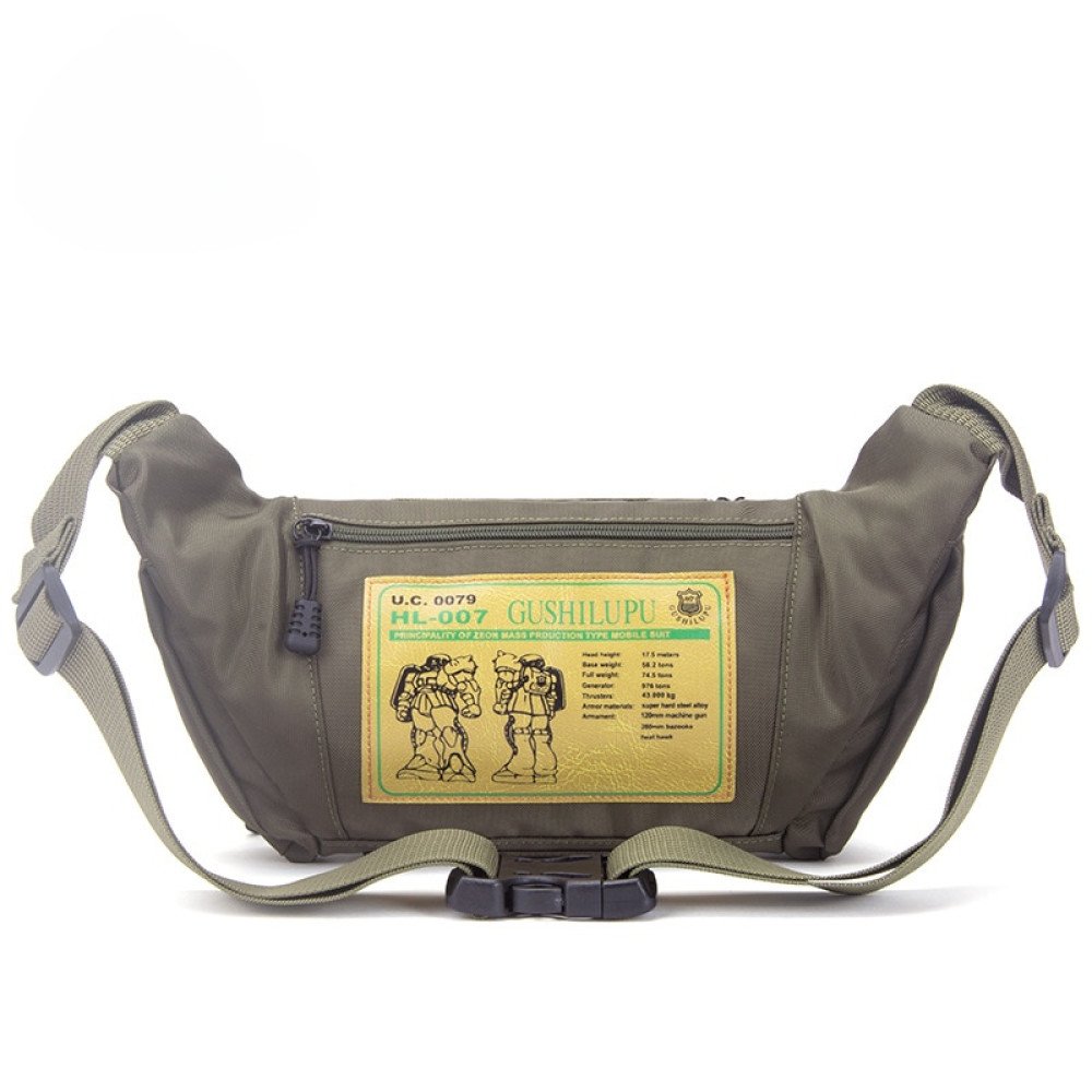 Mens bum bag nylon waist bag bike black army green