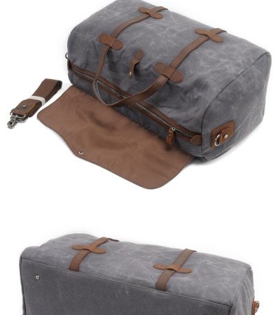 Waxed canvas weekender bag large canvas leather duffle bag