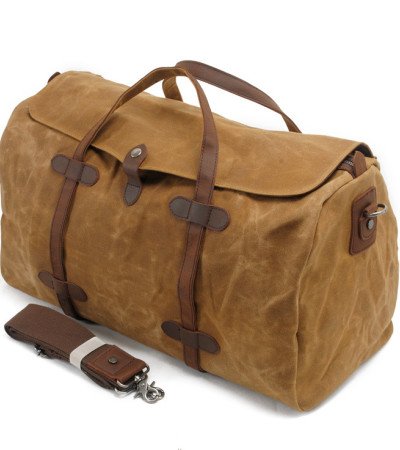 Waxed canvas weekender bag large canvas leather duffle bag