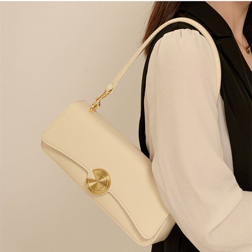 White shoulder bag black leather crossbody bag for women