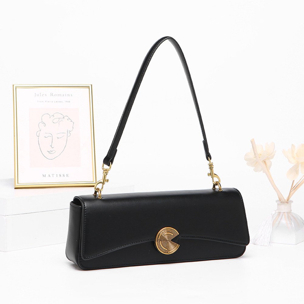 White shoulder bag black leather crossbody bag for women