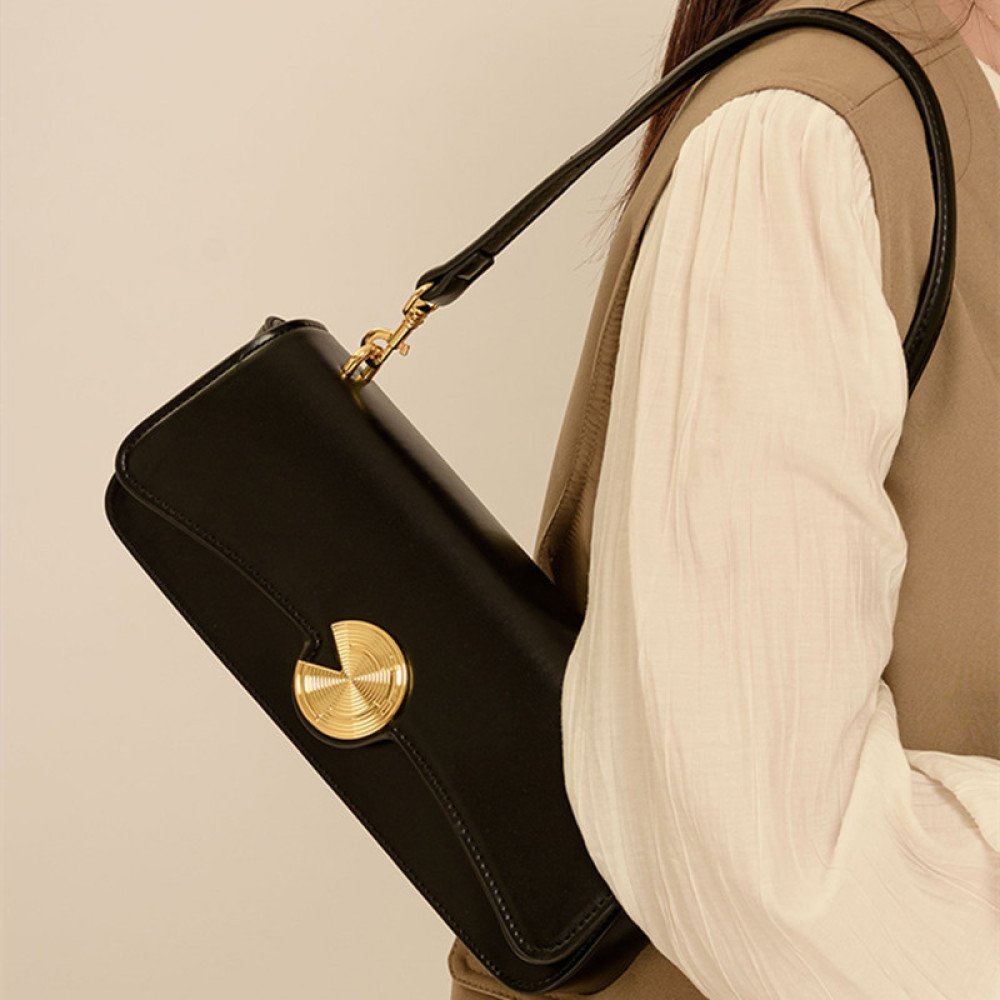 White shoulder bag black leather crossbody bag for women
