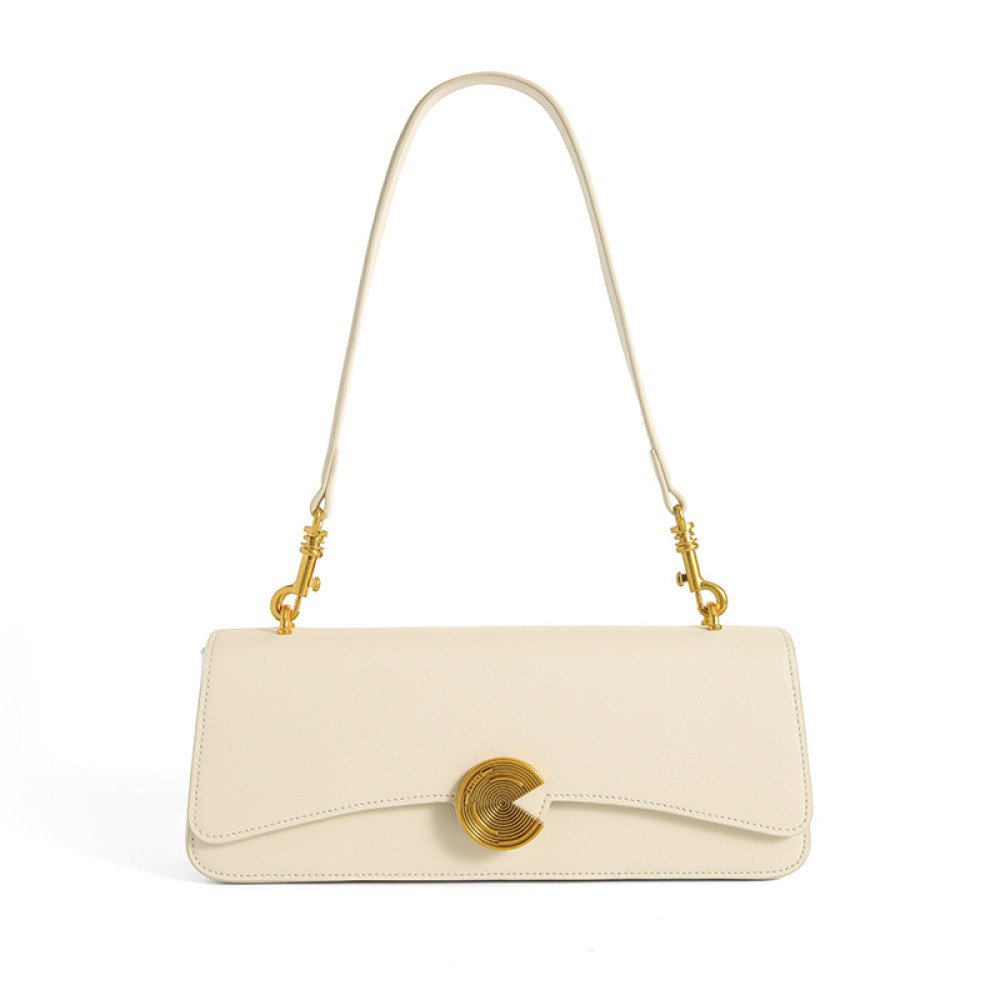White shoulder bag black leather crossbody bag for women
