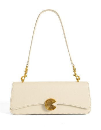 White shoulder bag black leather crossbody bag for women