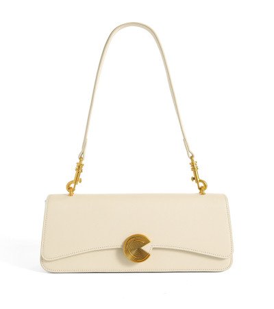 White shoulder bag black leather crossbody bag for women