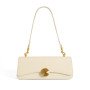 White shoulder bag black leather crossbody bag for women