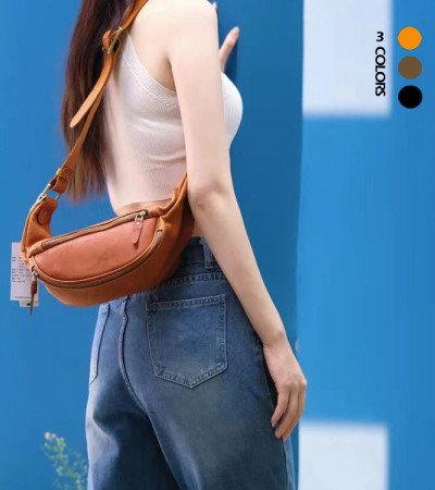 Moon bag leather waist bag for men belt bag womens