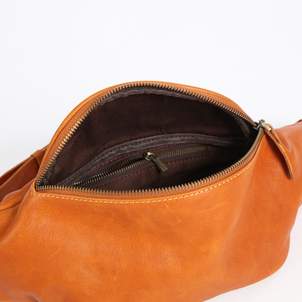 Moon bag leather waist bag for men belt bag womens