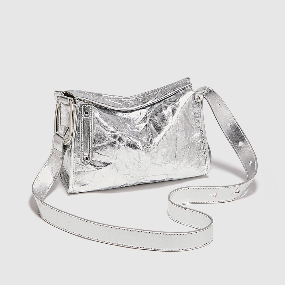 Crossbody bags for women silver leather cross bag