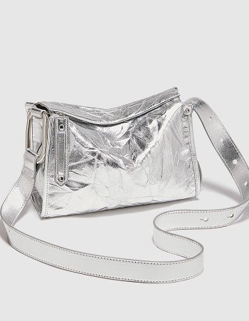 Crossbody bags for women silver leather cross bag