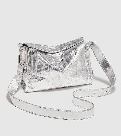 Crossbody bags for women silver leather cross bag