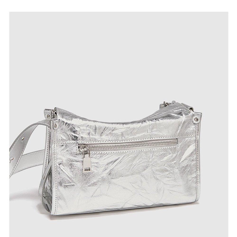 Crossbody bags for women silver leather cross bag
