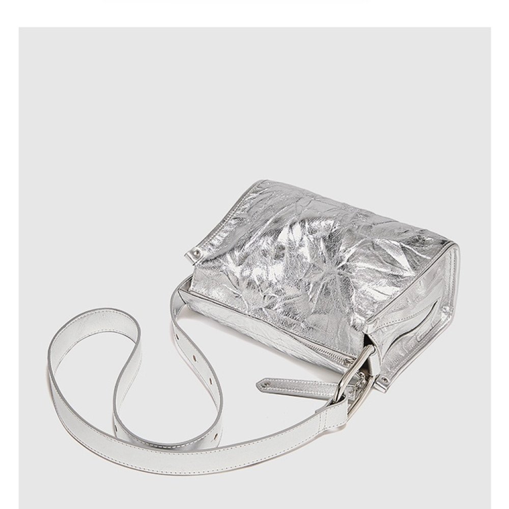 Crossbody bags for women silver leather cross bag
