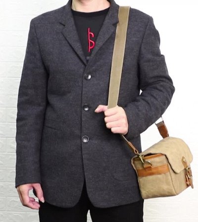 Waxed canvas camera bag mini crossbody purse waterproof
