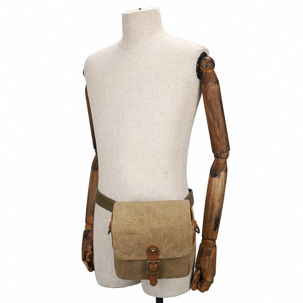 Waxed canvas camera bag mini crossbody purse waterproof