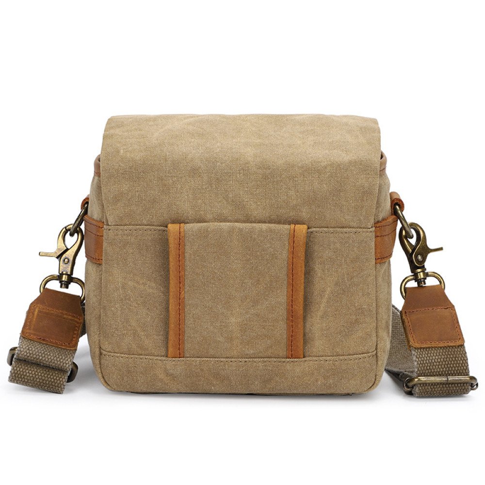 Waxed canvas camera bag mini crossbody purse waterproof