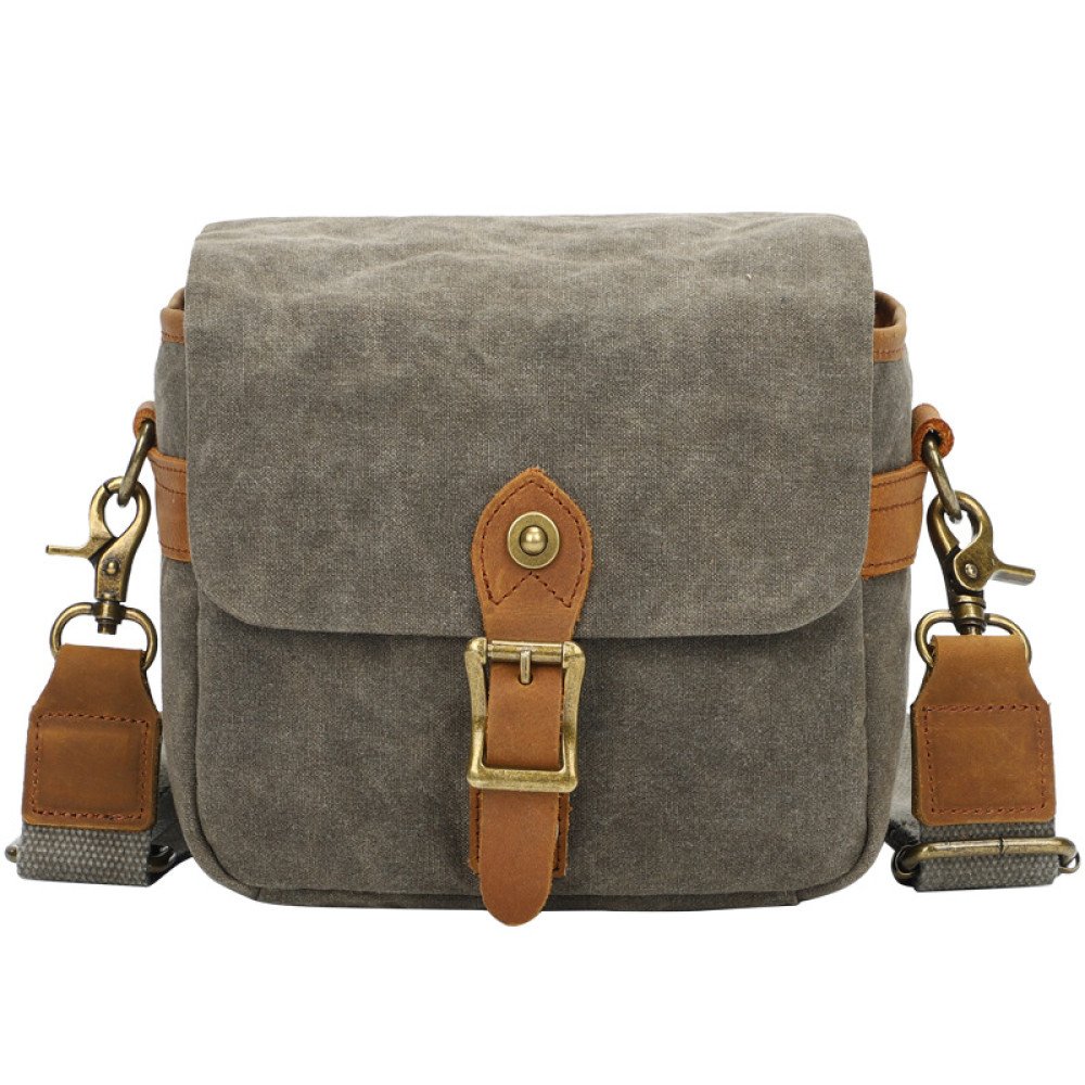 Waxed canvas camera bag mini crossbody purse waterproof
