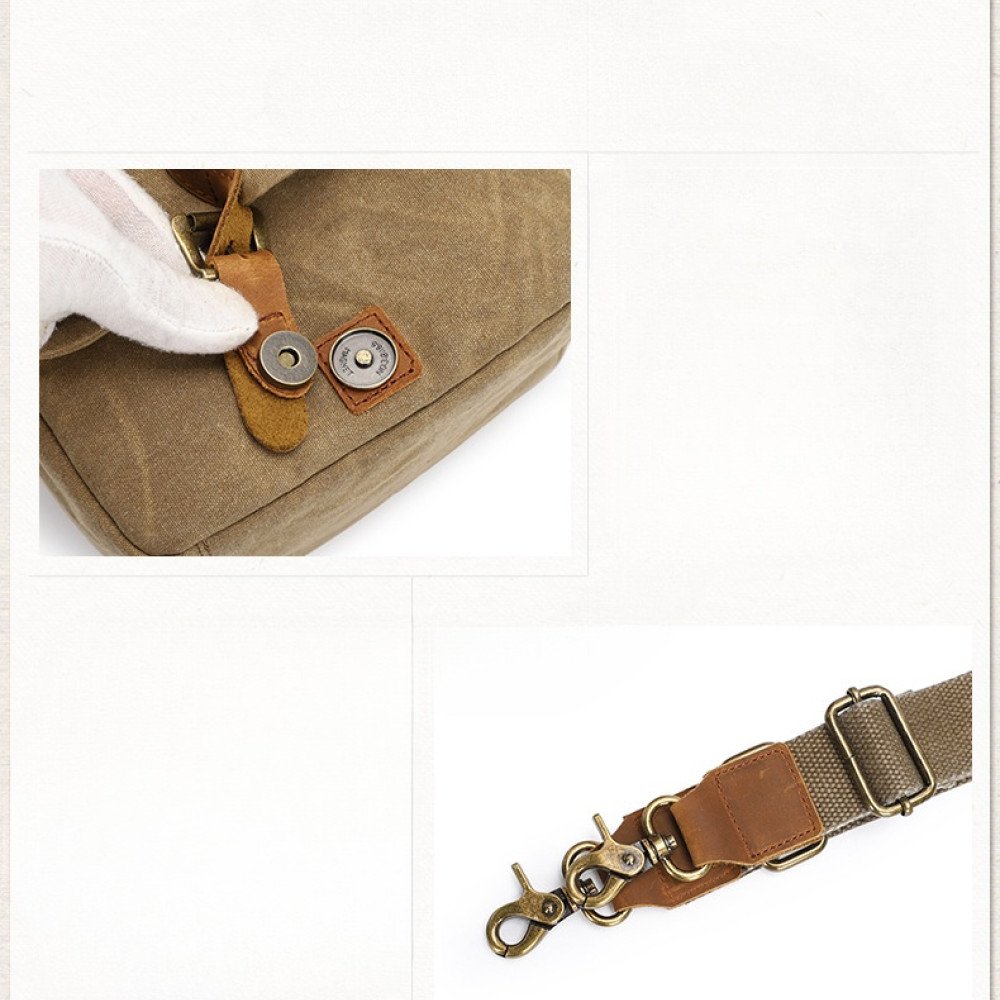 Waxed canvas camera bag mini crossbody purse waterproof